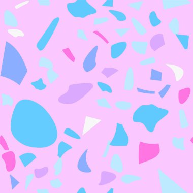 Terrazzo döşeme vektörü kusursuz desen. Eski tarz. Grafiksel modern model. Vektör illüstrasyonu. 