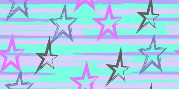 Rayures et étoiles colorées. C'est simple. Mode aquarelle rayé design. — Image vectorielle
