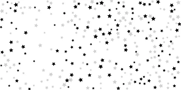 Stříbrná hvězda konfety. Padající hvězdy na bílém pozadí. Ilustrace létajících hvězd. Dekorativní prvek. — Stockový vektor