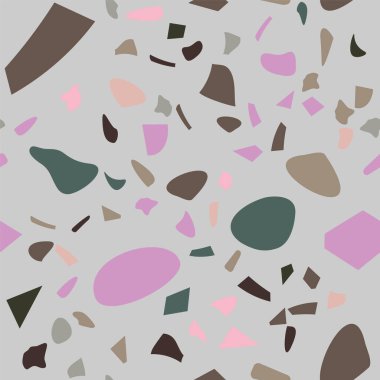 Terrazzo döşeme vektörü kusursuz desen. Eski tarz. Grafiksel modern model. Kusursuz vektör arkaplanı.