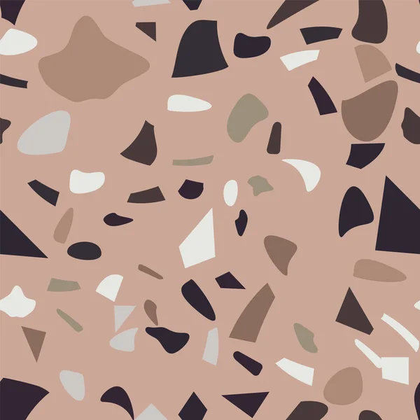 Rustic Terrazzo Flooring Vector Seamless Banner Design Graphic Modern Pattern — Διανυσματικό Αρχείο