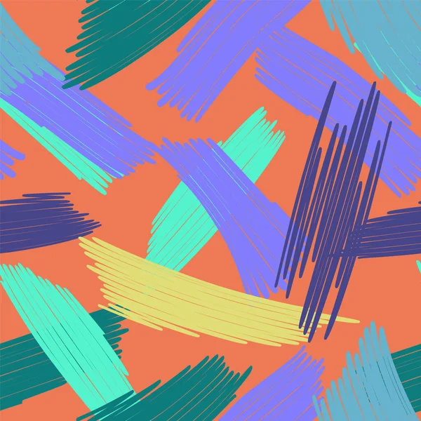Абстрактный Цветной Бесшовный Фон Каракулей Разноцветные Каракули Рисуются Войлочной Ручкой — стоковый вектор