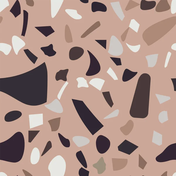 Rustic Terrazzo Flooring Vector Seamless Banner Design Graphic Modern Pattern — Διανυσματικό Αρχείο