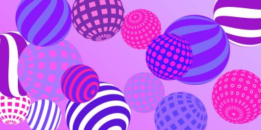 Retro 3D çizim soyut toplar, her amaç için harika tasarım. Modern kapak konsepti. Vektör teknolojisi geçmişi. Arkaplan duvar tasarımı.