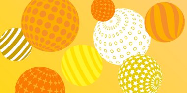 Retro 3D çizim soyut toplar, her amaç için harika tasarım. Kapak tasarımı için modern poster. Vektör çizimi. Arkaplan duvar tasarımı.