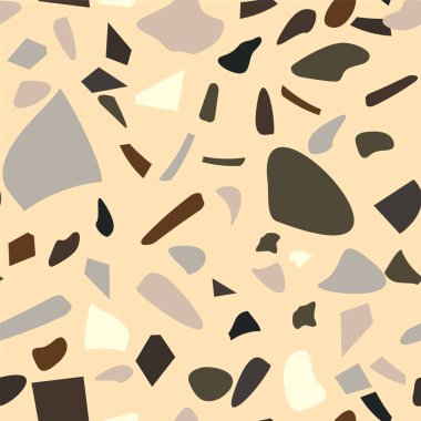 Terrazzo döşeme vektörü kusursuz desen. Eski tarz. Grafiksel modern model. Kusursuz vektör arkaplanı.