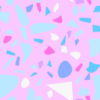 Renkli terrazzo döşeme vektörü modern tarzda pürüzsüz. Grafiksel modern model. Vektör illüstrasyonu. 