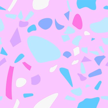 Terrazzo döşeme vektörü kusursuz desen. Grafiksel modern model. Vektör illüstrasyonu. 