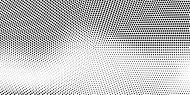 Yarı ton noktalı arka plan. Beyaz bir arka planda modern tarzda siyah noktalar. Tasarım konsepti için Vintage Illustration. Modern doku. Polka nokta tarzı doku.