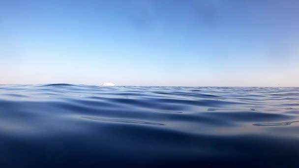 Készletfelvétel a nyílt tenger közepén naplementekor. Egyiptom, Vörös-tenger hd videó — Stock videók
