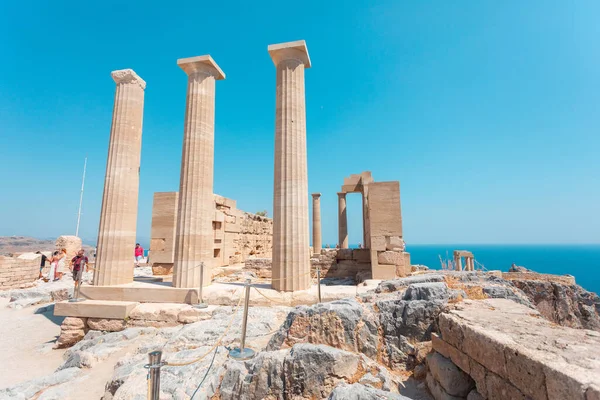 Lindos şehrindeki Akropolis, Rodos Adası, Yunanistan