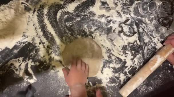 Processen att göra pepparkakor kakor med formar för påsk — Stockvideo