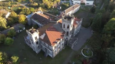 Aerial view of the Grokholsky-Tereshchenko Palace at sunset.