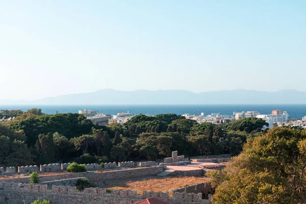 Panorama of the old city of Rhodes island, Greece. — Stockfoto