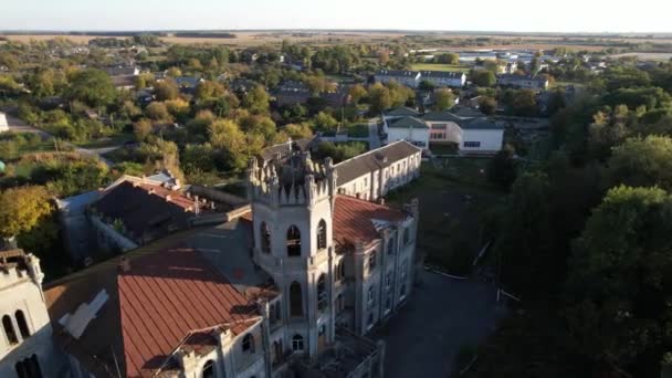 Vista aérea del Palacio Grokholsky-Tereshchenko al atardecer. — Vídeos de Stock