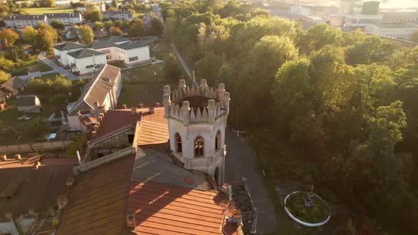 Vista aérea del Palacio Grokholsky-Tereshchenko al atardecer. — Vídeos de Stock