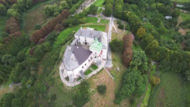 Aerial view of the ancient Olesko castle near Lviv, Ukraine