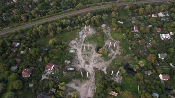 Aerial view of Podolsko-Voskresensky bridge in Kyiv, Ukraine — Stockvideo