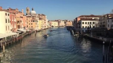 İtalya, Venedik 'teki Büyük Kanal manzaralı HD kalitesinde video görüntüleri