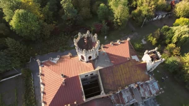 Vista aérea del Palacio Grokholsky-Tereshchenko al atardecer. — Vídeos de Stock