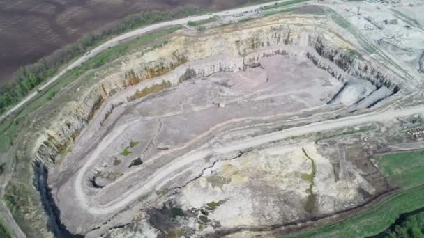 Vue Aérienne Une Carrière Granit Vidéo Développement Gisement Granit Ukraine — Video