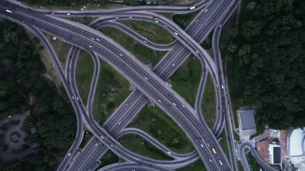 Ponte Paton Kiev Noite Com Luzes Carros Movendo Longo Junção — Vídeo de Stock