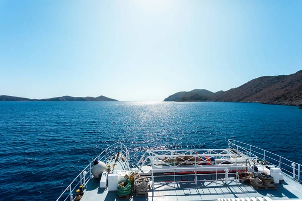 Veerboot Vaart Zee Reis Door Griekse Eilanden Ferry Details Close — Stockfoto