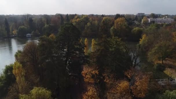 Vídeo Panorâmico Aéreo Drone Parque Dendrológico Nacional Sofiyivka Cidade Uman — Vídeo de Stock