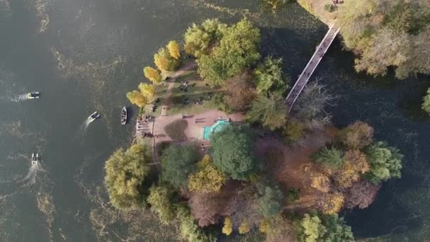 Vídeo Panorâmico Aéreo Drone Parque Dendrológico Nacional Sofiyivka Cidade Uman — Vídeo de Stock