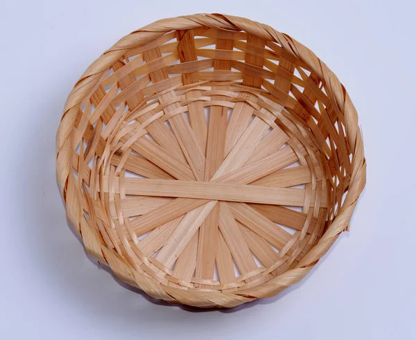 Wicker Basket Natural Material Top View — Stock Photo, Image