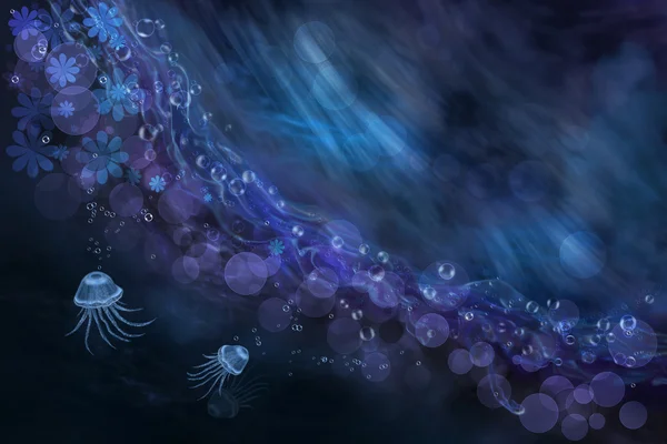 Medusas y resumen en azul —  Fotos de Stock