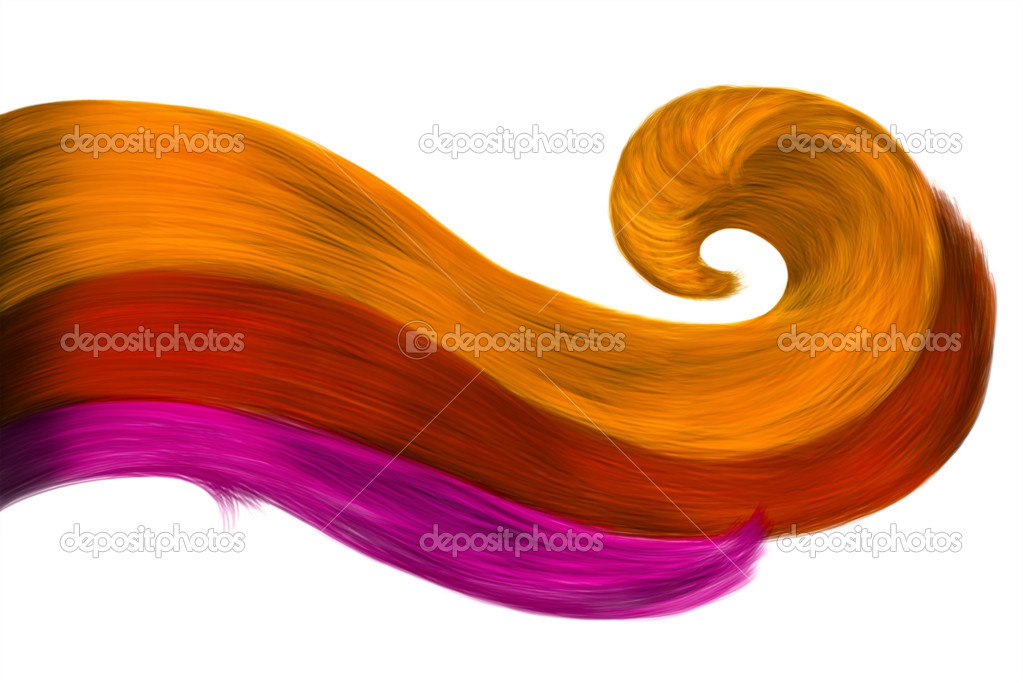 Abstract drawn strands of hair