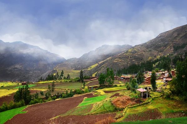 Peruvian agriculture on high mountains — Stock Photo, Image