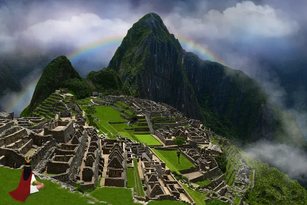 Inca emperor in Machu Picchu — Stock Photo, Image