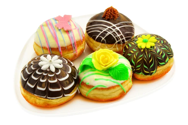 Fünf schöne Donuts — Stockfoto