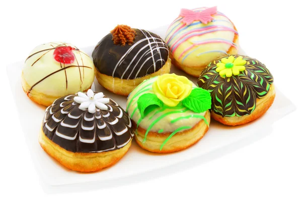 Sechs schöne Donuts — Stockfoto