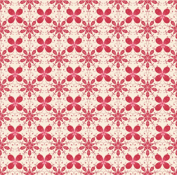Квітковий візерунок в бежево-червоних кольорах — стокове фото
