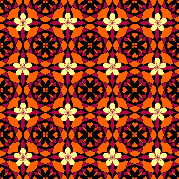 Orange pattern with flowers — Stock Photo, Image