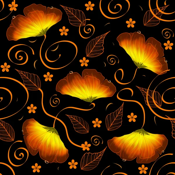 燃えるような花のパターン — ストック写真