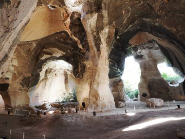 Beit Guvrin antik şehrinde çan mağarası. Antik taş ocağı.