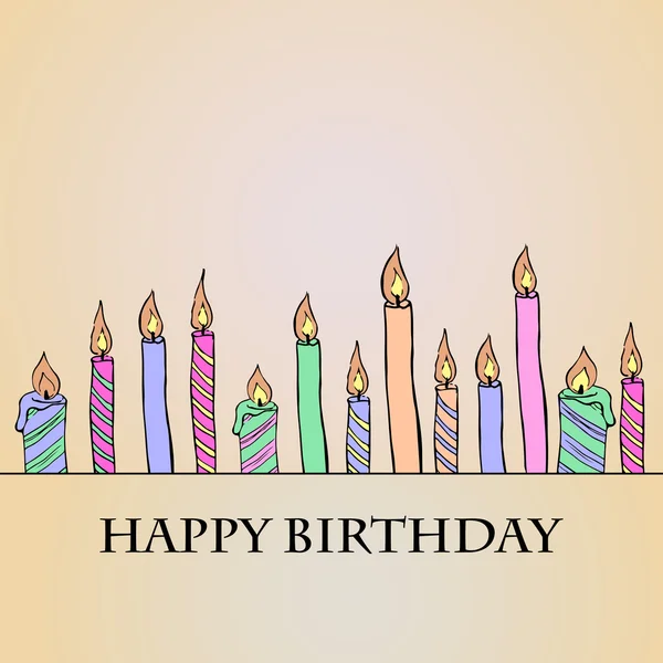 Velas de cumpleaños — Vector de stock