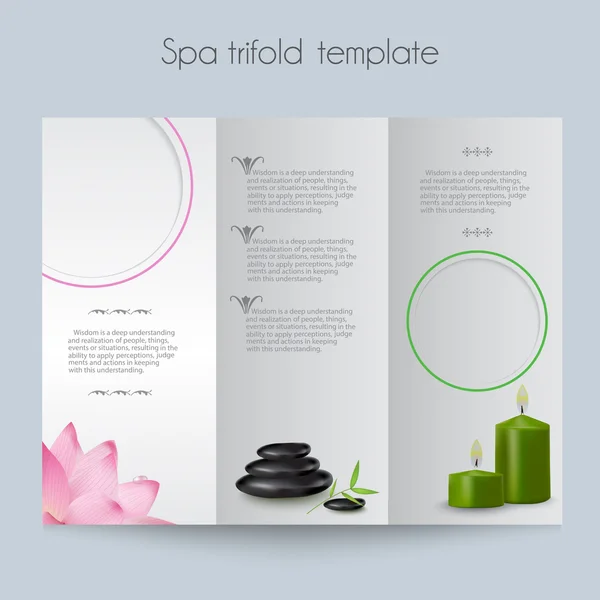 Tri-fold&Spa Brochure&Mock Up — Stock Vector