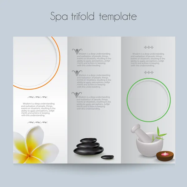 Folleto de Tri-fold & Spa & Mock Up — Archivo Imágenes Vectoriales