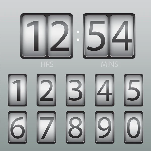 Vector Countdown Timer and Scoreboard Numbers — Wektor stockowy