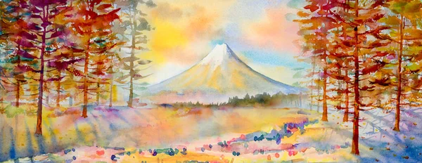Colorful Watercolor Painting Landmarks Japan Asian Stock Illustration  1260183370
