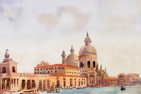 Большой Канал Венеции Италия Церковь Санта Мария Делла Салют Транспорт — стоковое фото