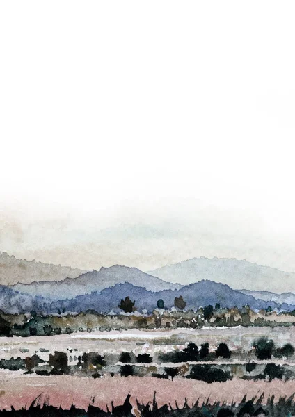 Abstract Landscapes Mountains Posters Blue Gray Blush Nature Paper Texture — Fotografia de Stock