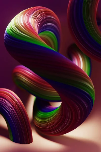 Abstract kleurrijke achtergrond, golvende regenboog trots kleuren oppervlak met strepen. Gebogen spatten. 3d illustratie — Stockfoto