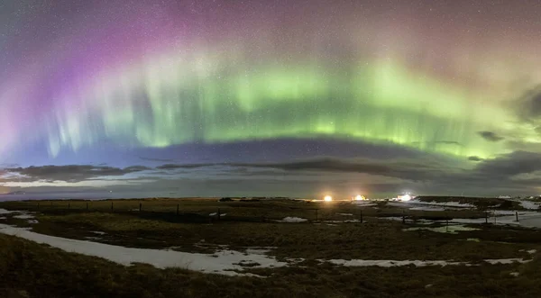Spectacular Photos Nature Iceland Northern Lights Snow Waterfalls Frozen Rivers — Stok fotoğraf