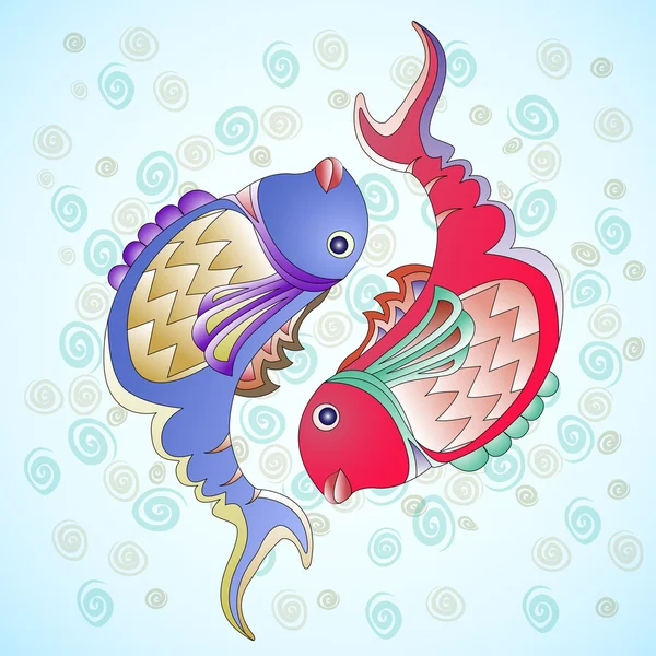 Dos peces ornamentales — Vector de stock